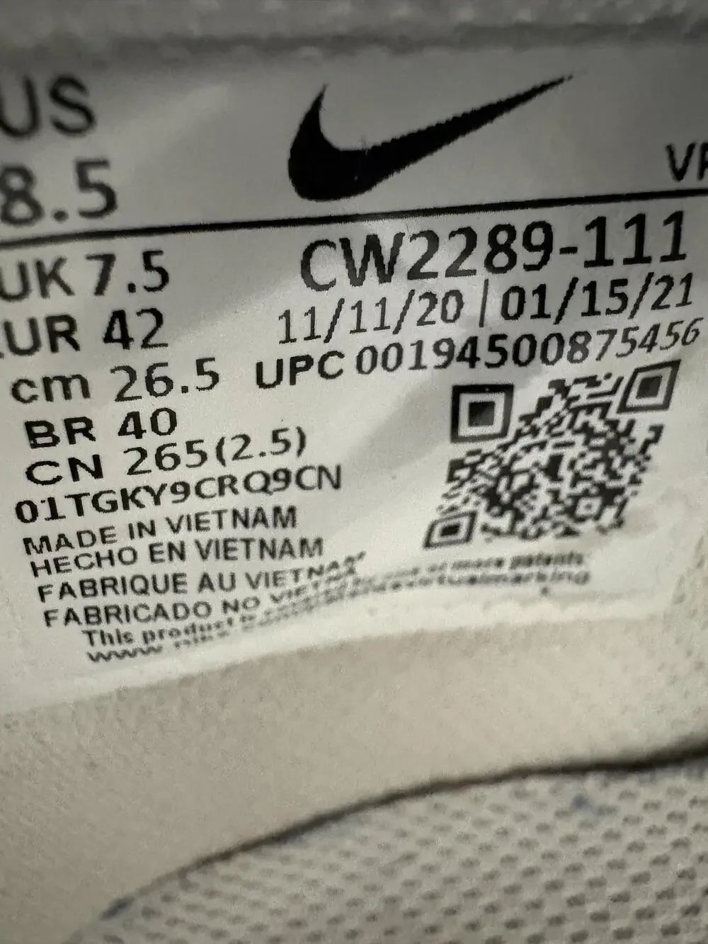 Nike Air Force 1 Mid Shoes Mens Size 8.5 White Triple White Leather CW2289-111